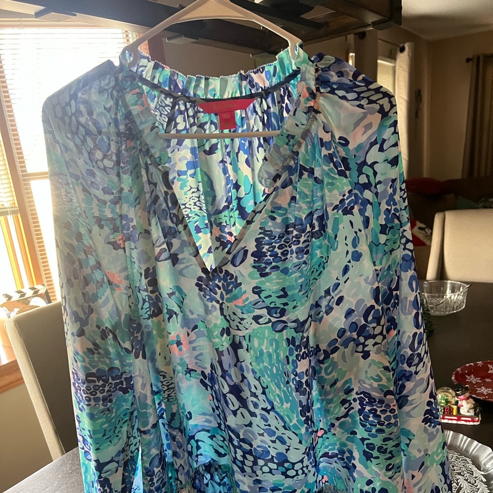 Lily Pulitzer Elsa silk top XL